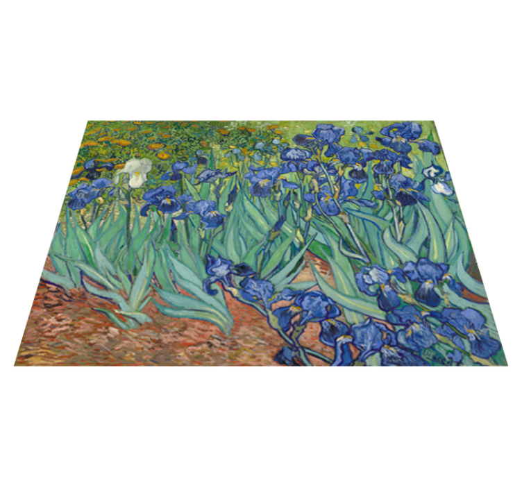 Flower vinyl rug inspired by van gogh's blooms - TenStickers