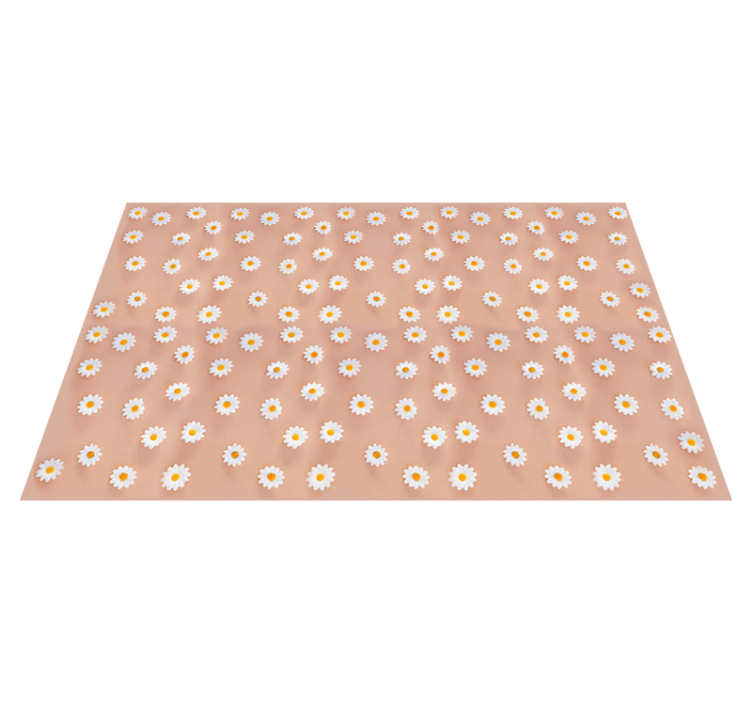 Modern daisy pattern flower vinyl rug - TenStickers