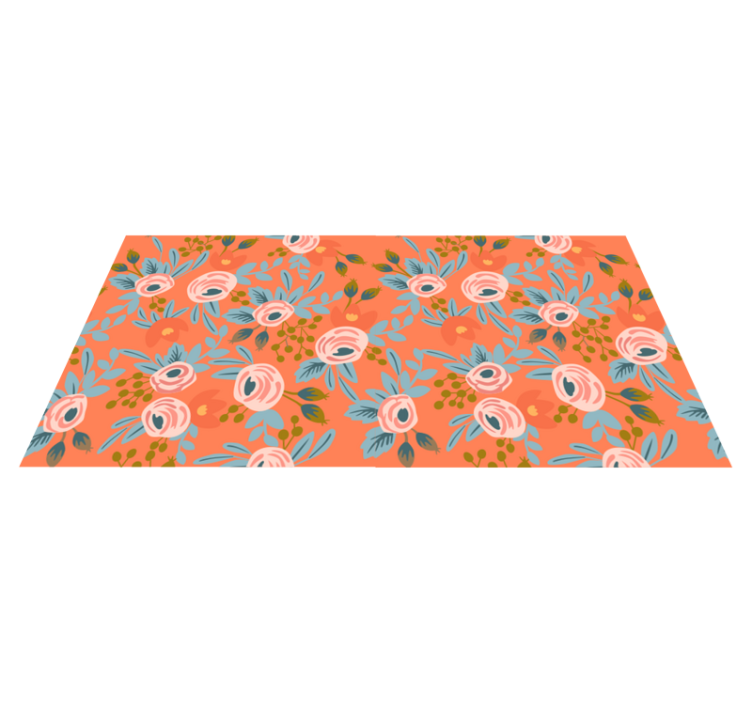 Watercolor roses flower vinyl rug - TenStickers