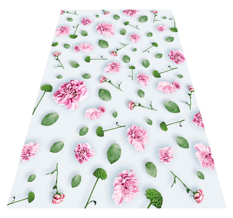 Flower vinyl rug with botanical blooms design - TenStickers