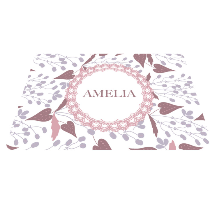 Flower vinyl rug with pastel vintage floral pattern - TenStickers