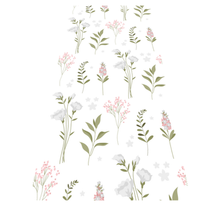 Flower vinyl rug with a minimal wildflower design - TenStickers