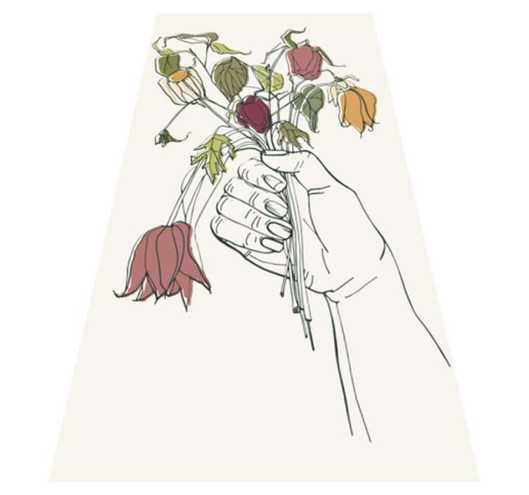 Withered flowers flower vinyl rug - TenStickers