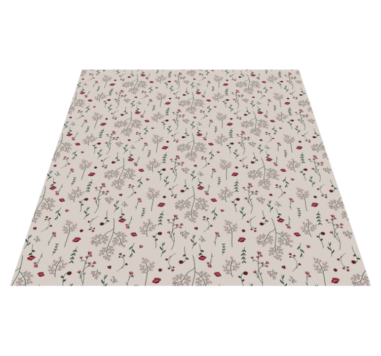 Flower vinyl rug with minimalist red floral design - TenStickers