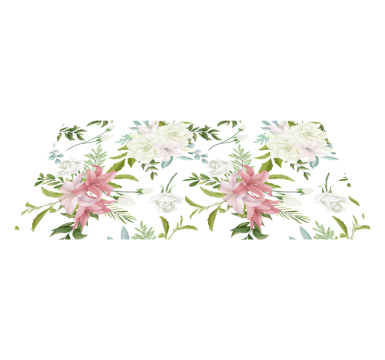 Flower vinyl rug minimalistic realistic garden - TenStickers