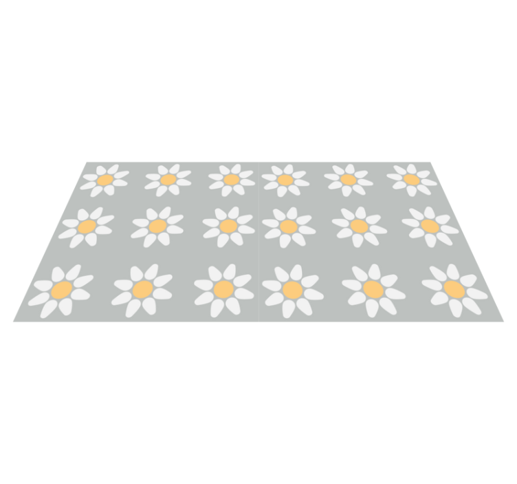 Flower vinyl rug daisy design - TenStickers