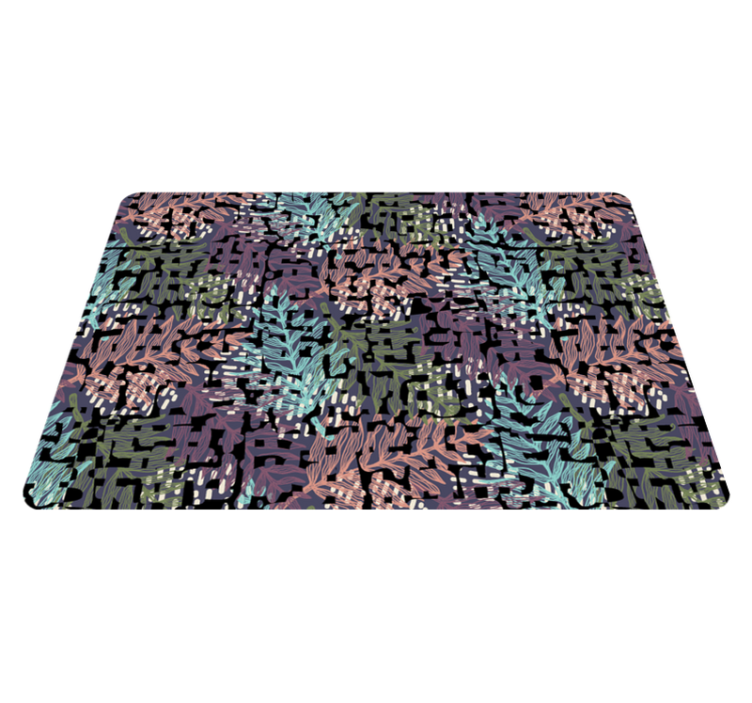 Colorful original splashy flora flower vinyl rug - TenStickers