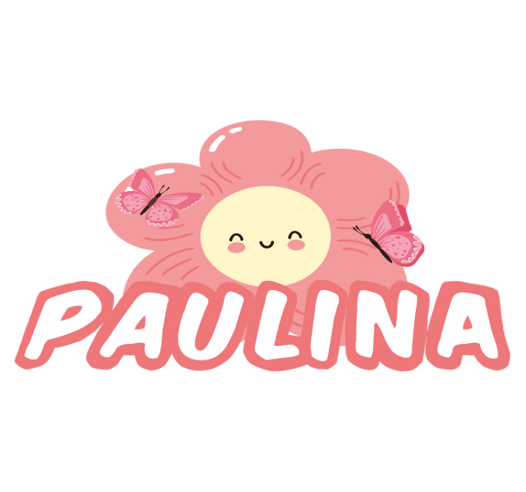 Flower vinyl rug with butterfly and name - TenStickers