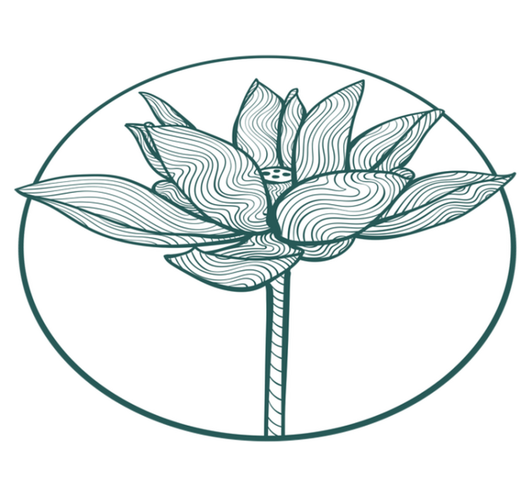 Flower vinyl rug lotus flower blossom design - TenStickers