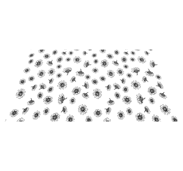 Flower vinyl rug set outline daisy flowers - TenStickers