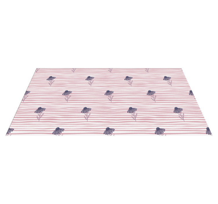 Flower vinyl rug with purple daisy pattern - TenStickers