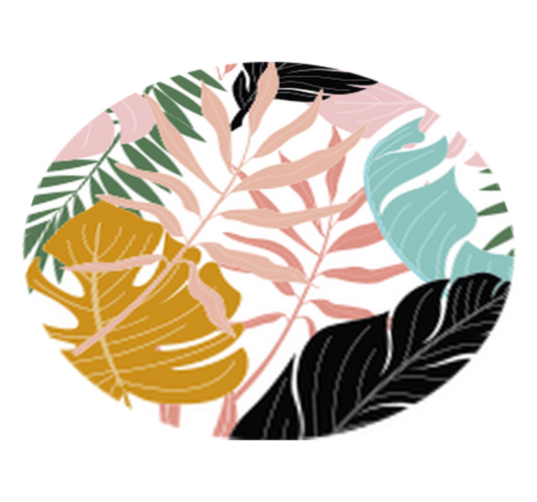 Flower vinyl rug with colorful abstract floral design - TenStickers