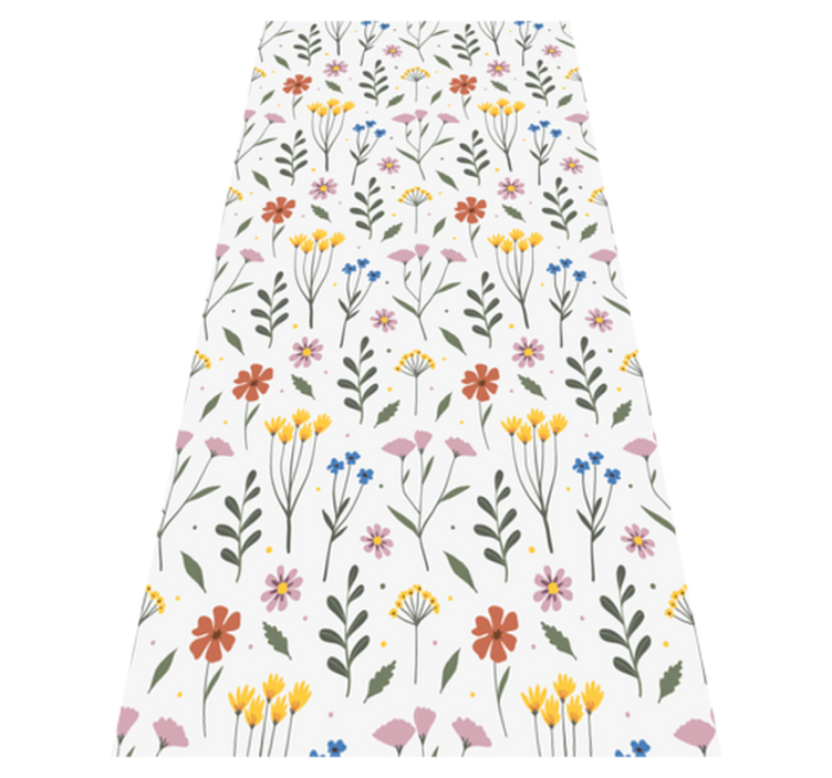Flower vinyl rug with multicolor floral pattern - TenStickers