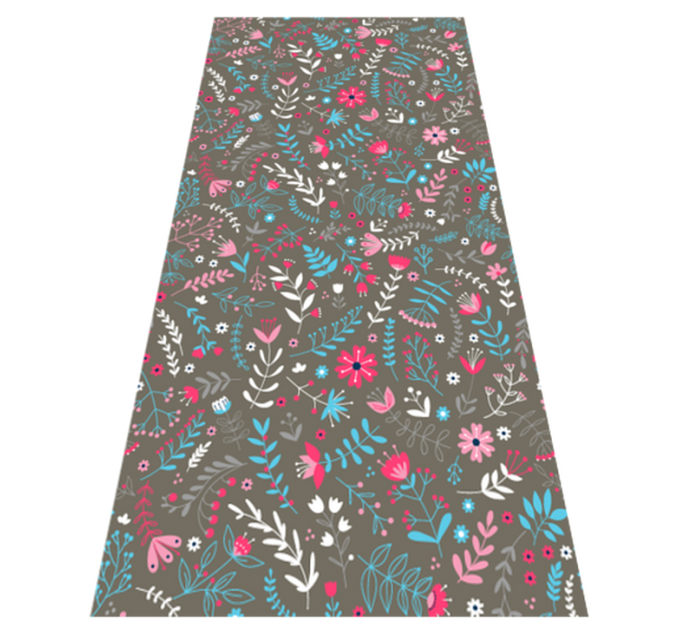 Flower vinyl rug in vibrant floral pattern - TenStickers