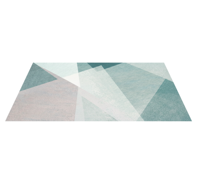 Geometric vinyl rug in teal pastel patterns - TenStickers