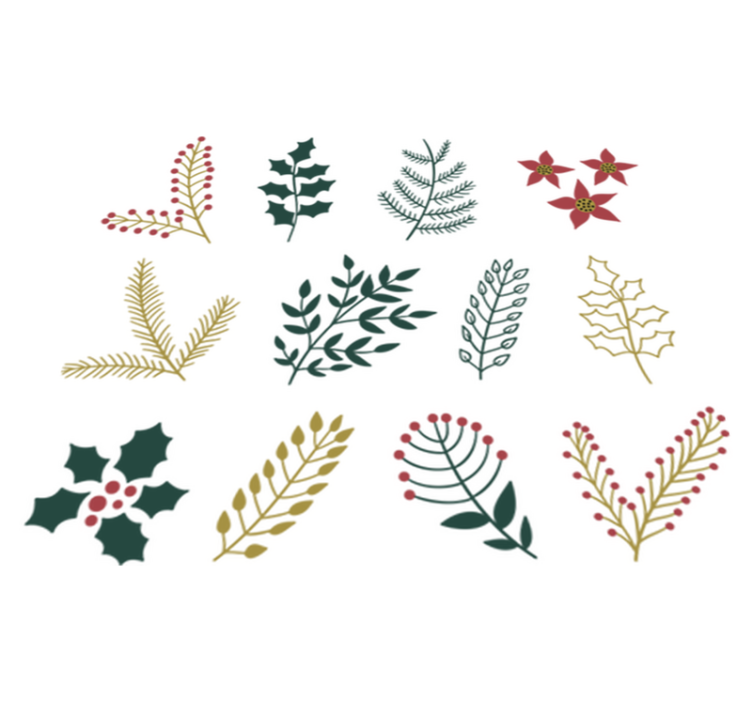 Dining room vinyl rug christmas decorations - TenStickers