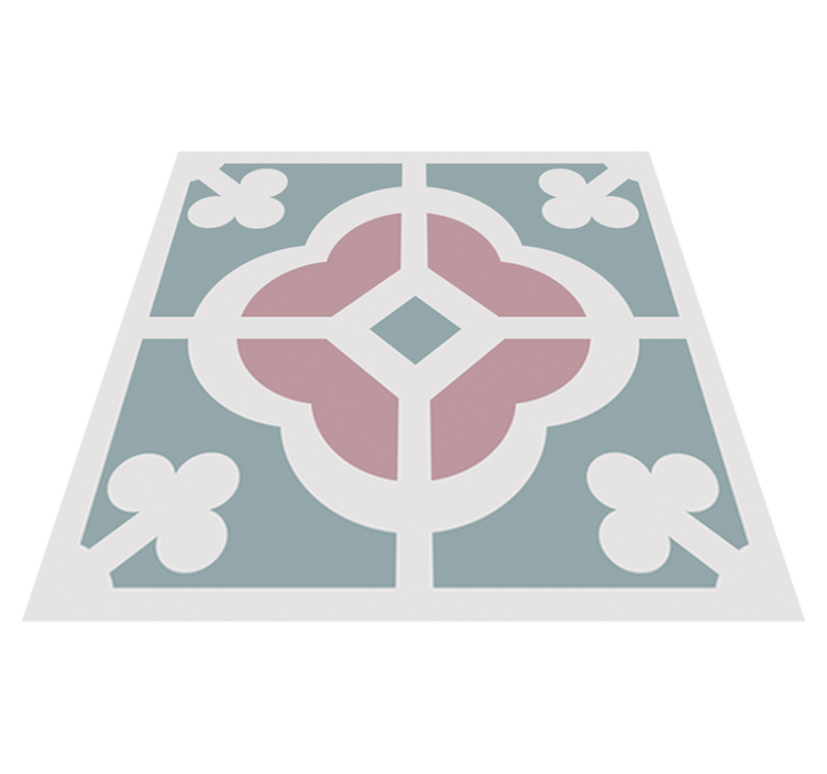 Kitchen vinyl rug floral hydraulic tile design - TenStickers