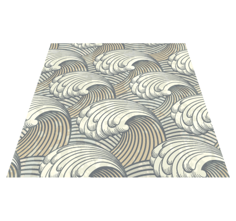 Dining room vinyl rug in vintage waves design - TenStickers