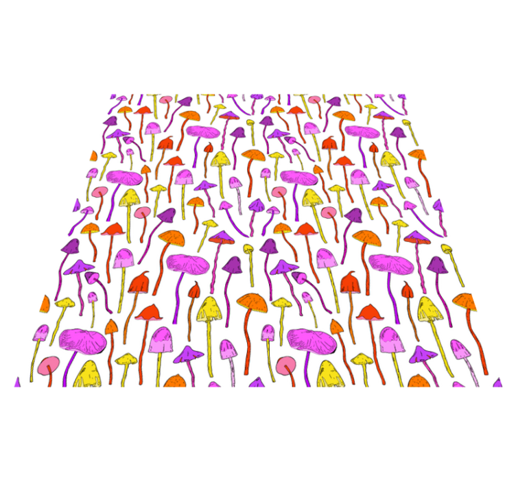 Dining room vinyl rug with psychedelic mushroom pattern - TenStickers