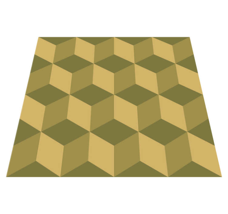 Dining room vinyl rug beige 3d cubes - TenStickers