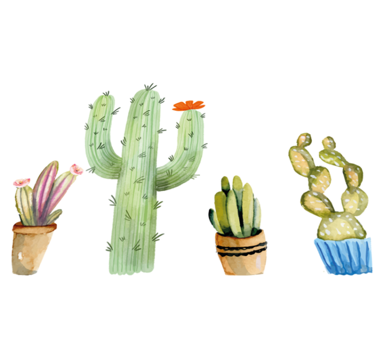 Dining room vinyl rug set of assorted cacti - TenStickers