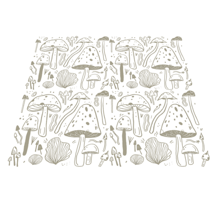 Dining room vinyl rug with beige mushroom design - TenStickers