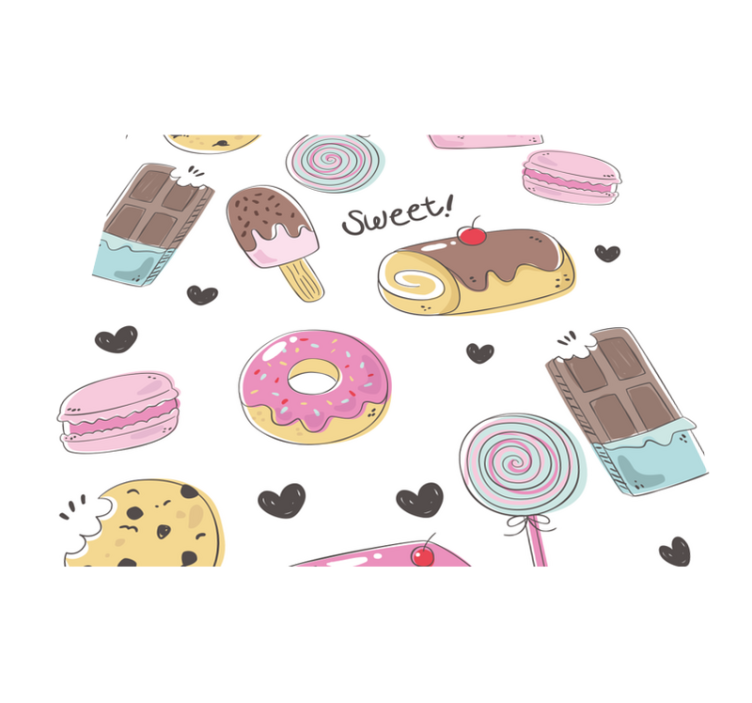 Kitchen vinyl rug delicious desserts - TenStickers