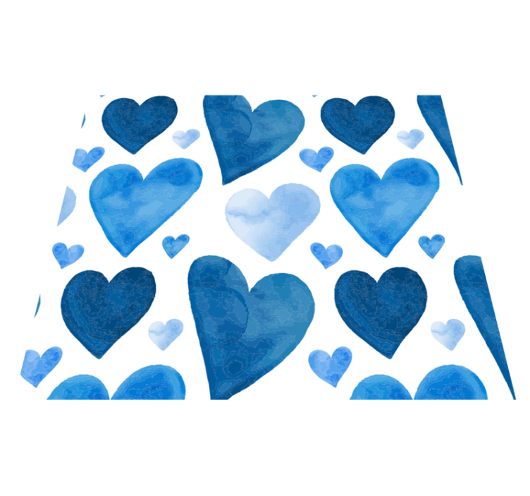 Kitchen vinyl rug blue sweet hearts design - TenStickers