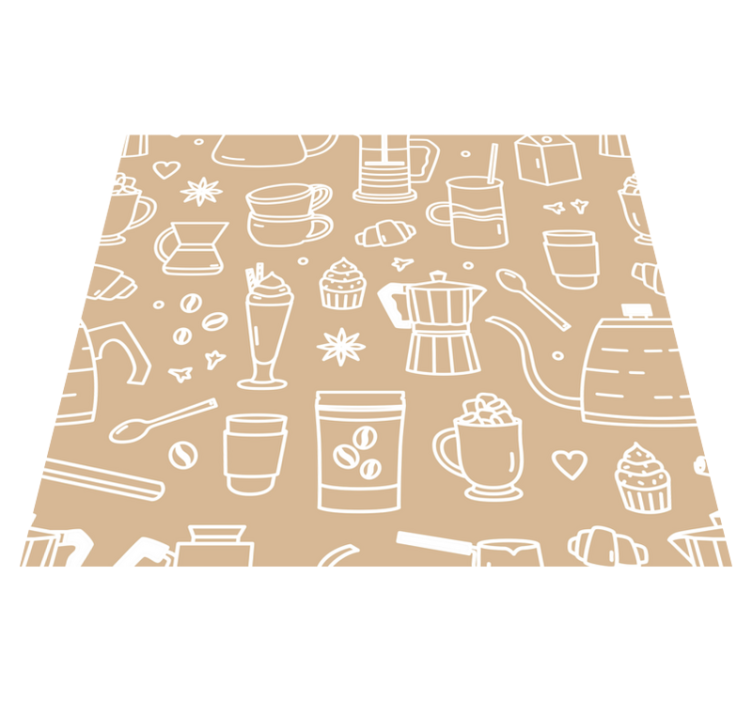 Kitchen vinyl rug with coffee cups and glasses design - TenStickers