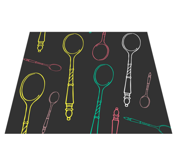 Kitchen vinyl rug with colorful spoons - TenStickers