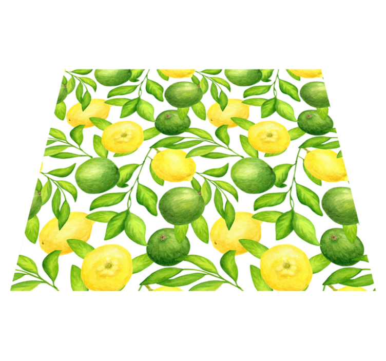 Kitchen vinyl rug lemons and limes - TenStickers