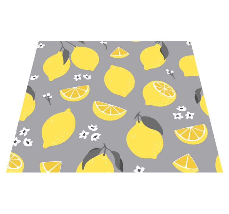 Tropical lemon kitchen vinyl rug - TenStickers