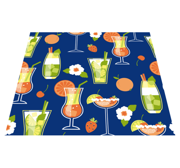 Vintage cocktails kitchen vinyl rug - TenStickers