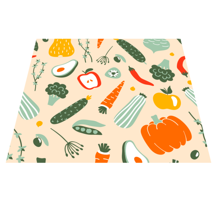 Kitchen vinyl rug with beige food pattern - TenStickers