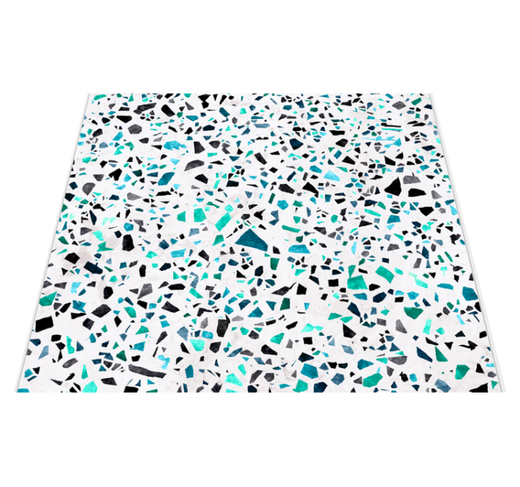 Kitchen vinyl rug in blue marble design - TenStickers