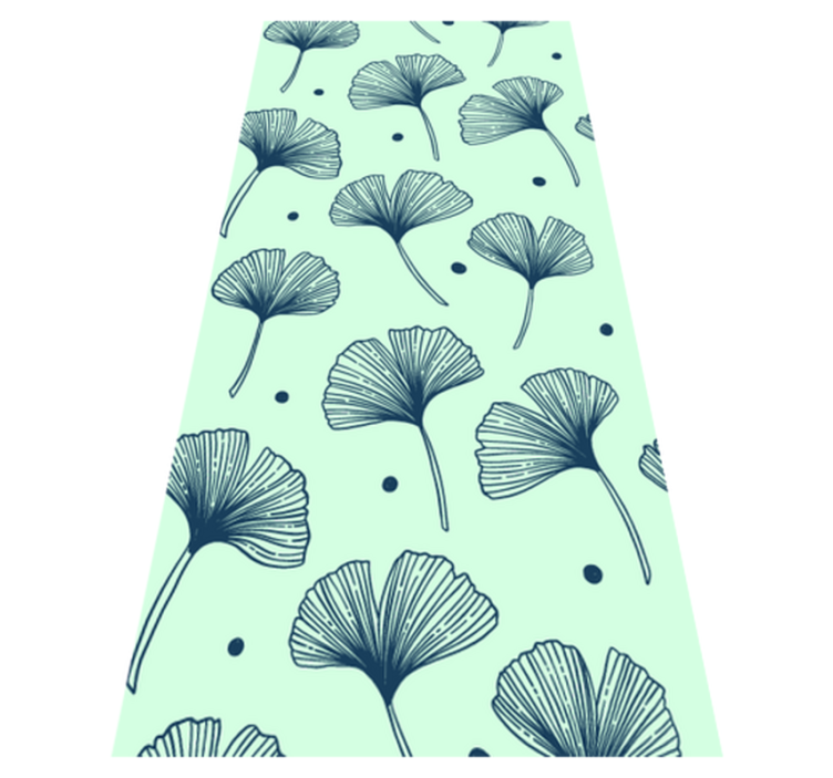 Kitchen vinyl rug floral blue pattern - TenStickers