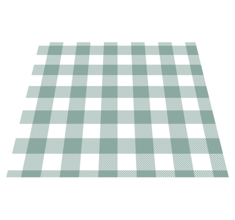 Green tartan kitchen vinyl rug - TenStickers