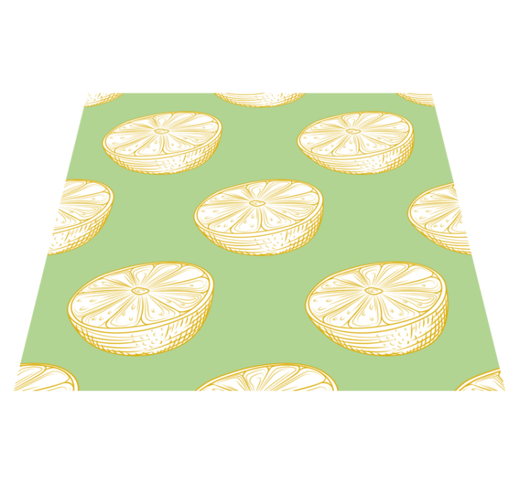 Kitchen vinyl rug hand drawn lemon design - TenStickers