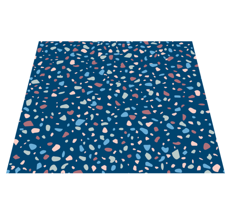 Kitchen vinyl rug in dark blue terrazzo - TenStickers