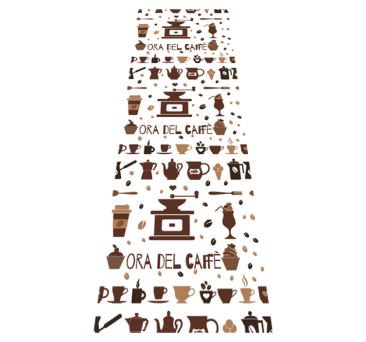 Kitchen vinyl rug coffee time - TenStickers