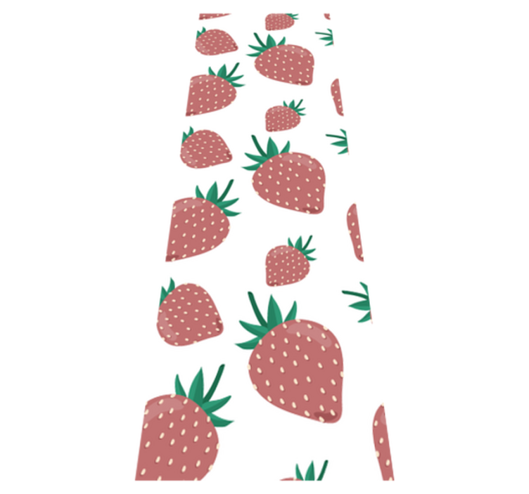 Kitchen vinyl rug with colorful handwritten strawberries - TenStickers