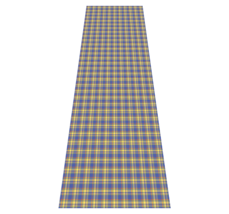 Kitchen vinyl rug in blue check tartan pattern - TenStickers