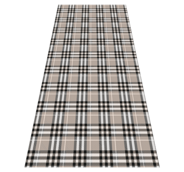 Kitchen vinyl rug in traditional grey tartan pattern - TenStickers