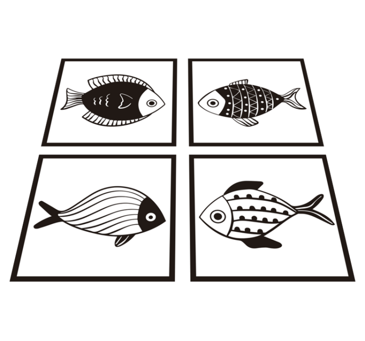 Bathroom vinyl rug with beautiful fish pattern - TenStickers