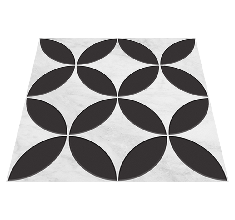 Bathroom vinyl rug with hydraulic floral design - TenStickers