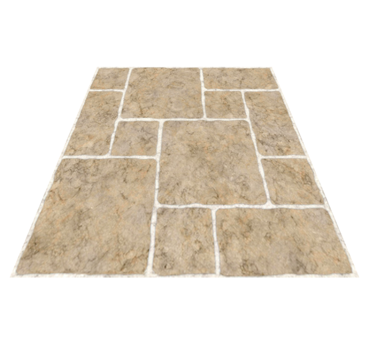 Bathroom vinyl rug in beige stone design - TenStickers