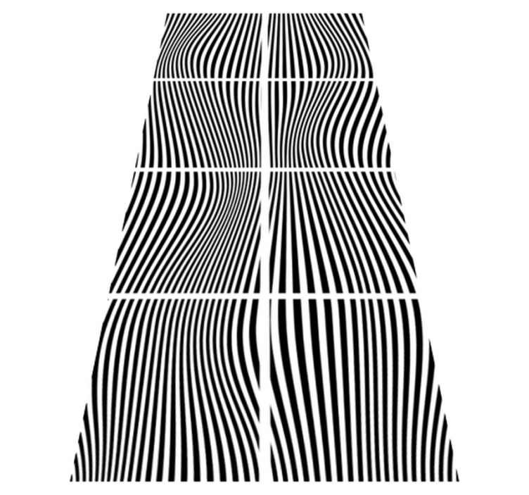 Bathroom vinyl rug with wave pattern squares - TenStickers