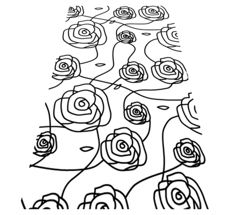 Bathroom vinyl rug with minimalistic roses - TenStickers