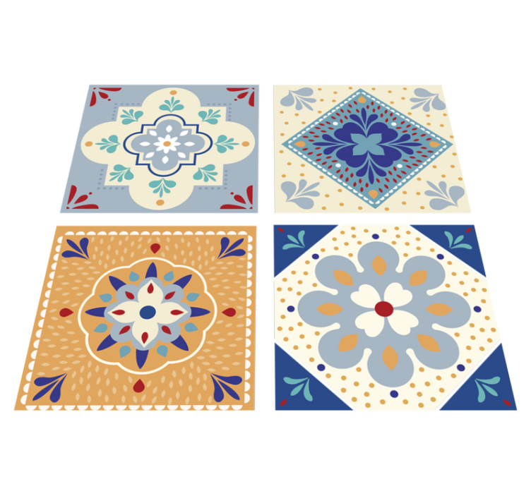 Colorful palette bathroom vinyl rug - TenStickers