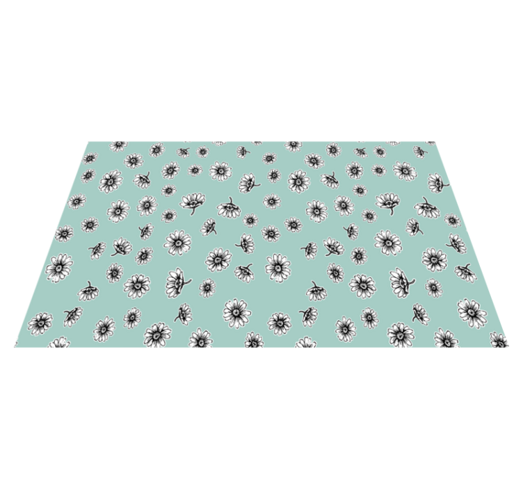 Flower vinyl rug with cute white chamomile pattern - TenStickers